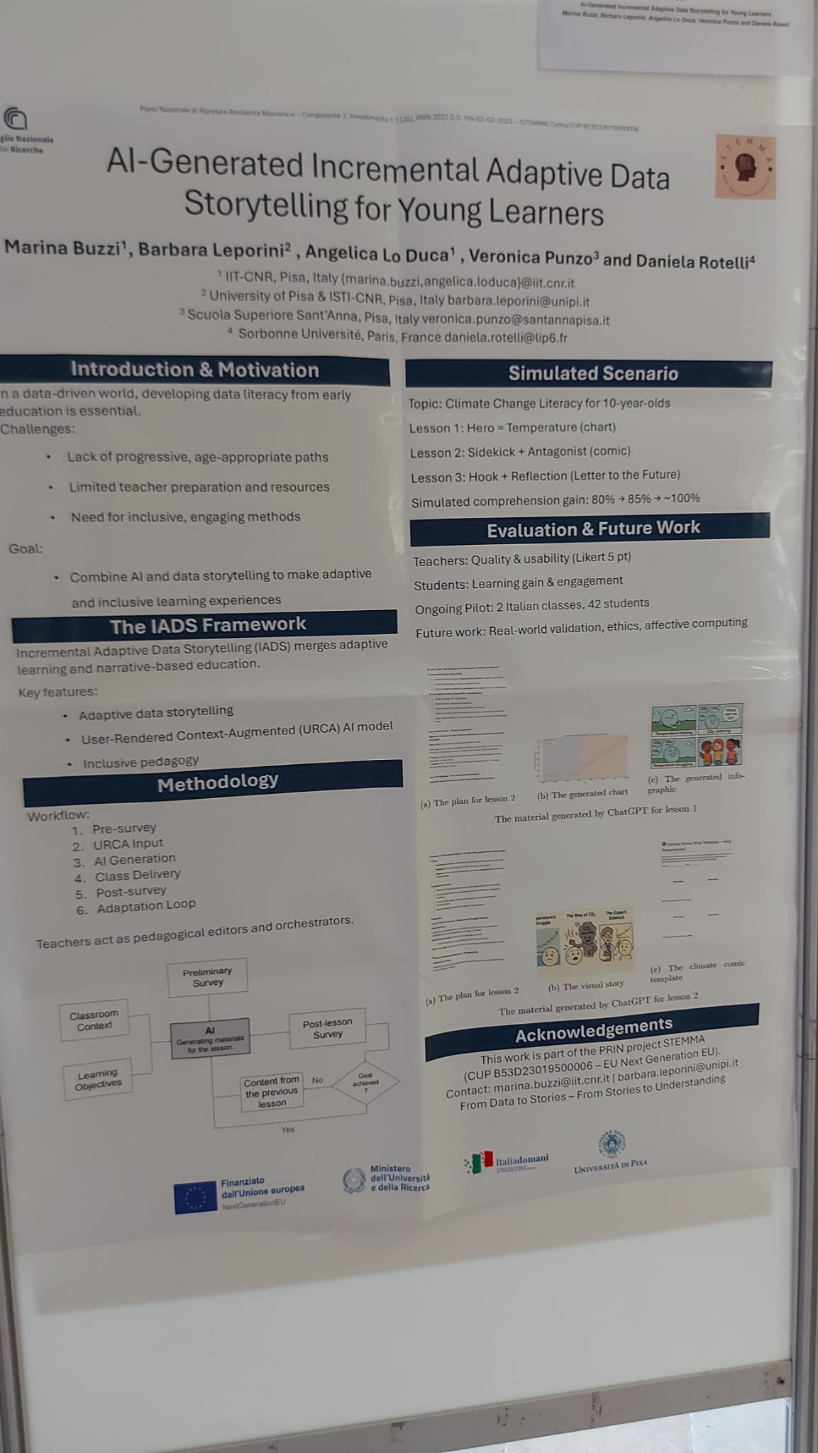 poster: AI-Generated Incremental Adaptive Data Storytelling for Young Learners